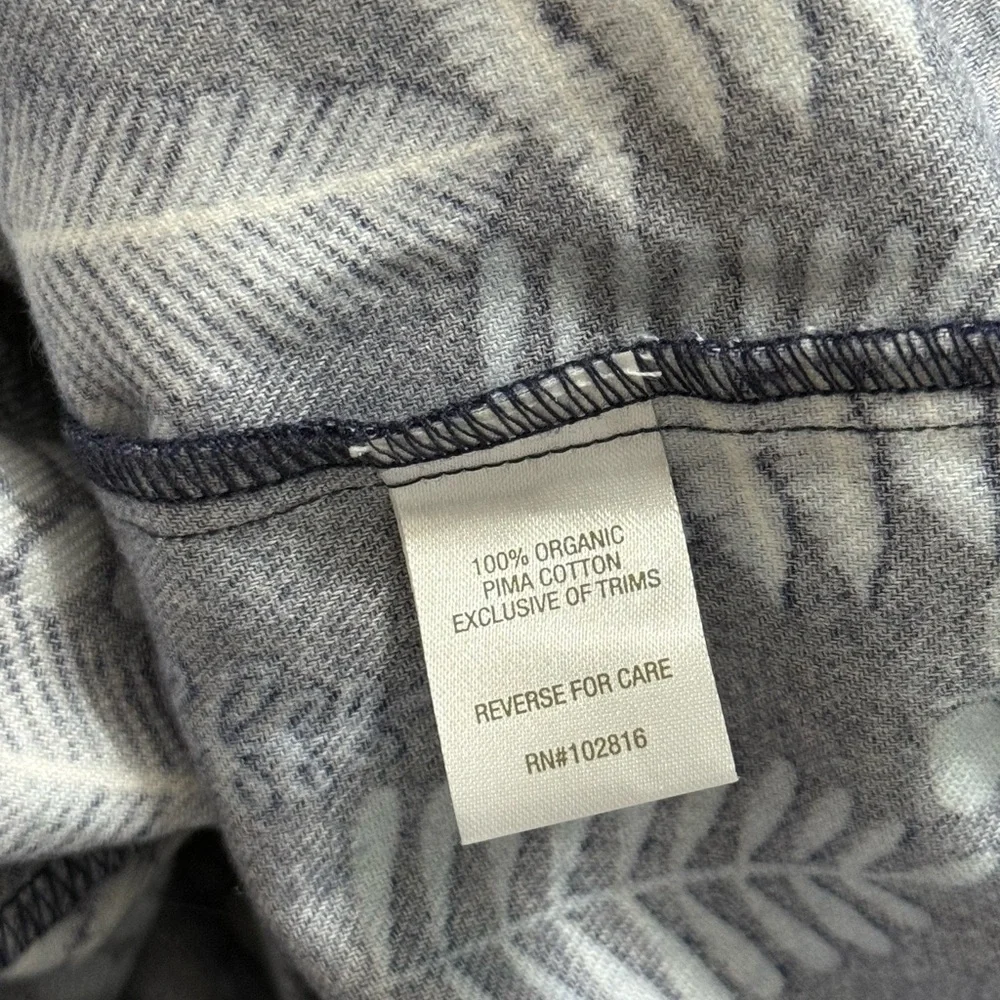 NWT Garnet Hill Blue Fern Flannel Jogger Pajama Pants Organic Pima Cotton Medium - Picture 7 of 8